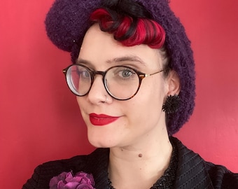 1940s Style Lace knit tilt hat 3 looks In one.