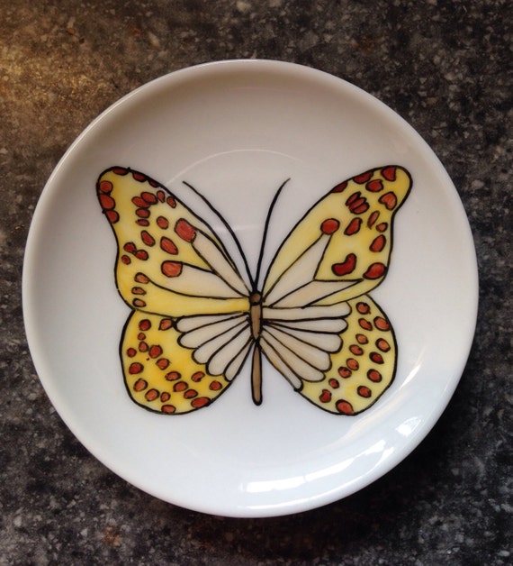 jewellery /& trinkets BUTTERFLY DISH Handmade ceramic dish for rings