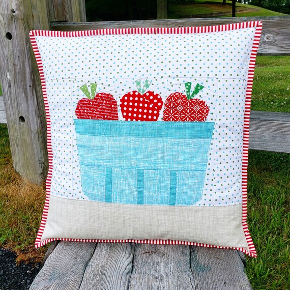 Strawberry Basket Pillow Cover Etsy