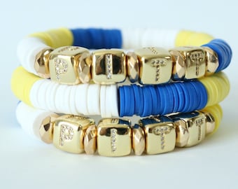 Pittsburgh (PITT) Pave Polymer Clay Bracelet