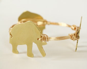 Elephant Wire Wrapped Bangle