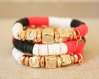 Georgia (UGA) Pave Polymer Clay Bracelet