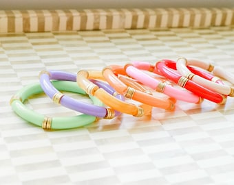 Acrylic Bamboo Stretch Bracelet