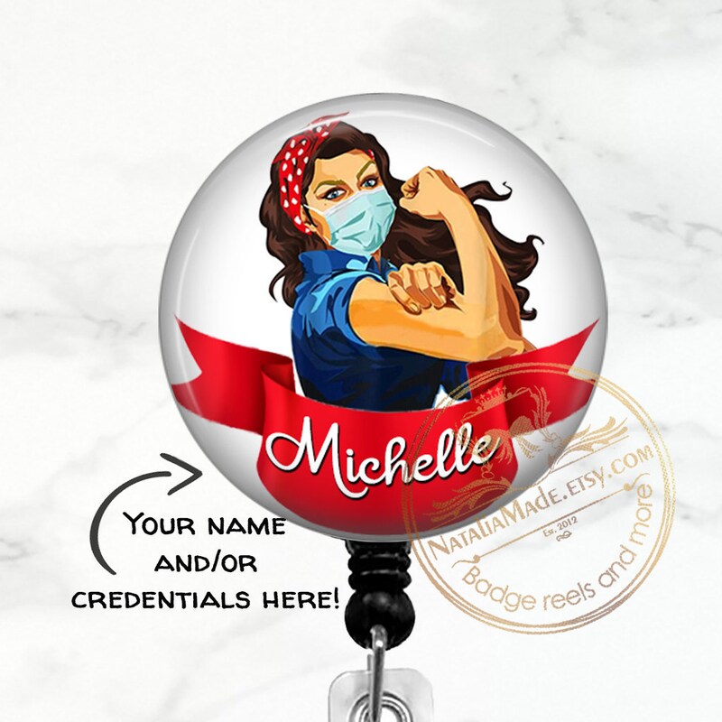 Rosie the Riveter Name Tag Etsy