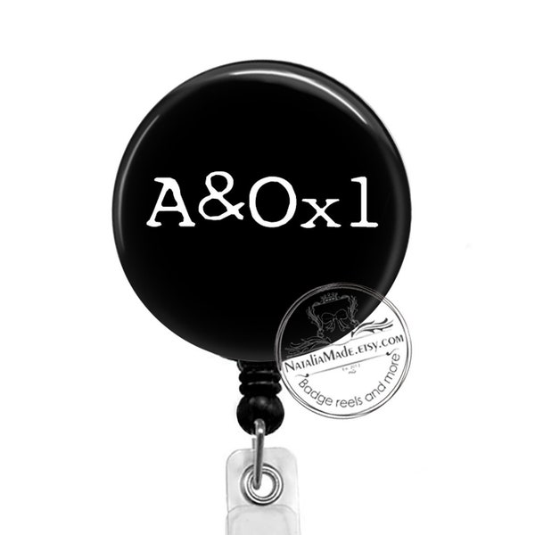 A&Ox1 Badge Reel - Alert and Oriented x1  Retractable Badge Holder - Breakaway Lanyard - Carabiner - Stethoscope Tag - ID Card Holder