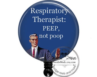 Peep Not Poop Respiratory Therapist Badge Reel  Retractable Badge Reel, Funny RT RRT Badge Holder, Respiratory Therapy Gift