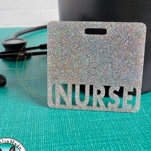 Badge Buddies Custom Nurse Gift Personalized Glitter Badge 