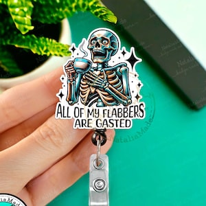 Laraine Intrekbare Badge Reel Met Steentjes & Parel - Roze Groen Vogel Design - ID-houder & Sleutelhouder