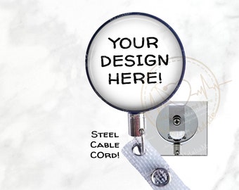 Custom Heavy Duty Chrome Belt Clip Badge Reel with Steel Cord