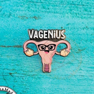 Vagenius Enamel Pin, 1.25" Cute Uterus Pin, Nursing Pins, Womens Health Pin, OBGYN Obstetrics Gynecologist Gift, Funny Nurse Pin, Nurse Gift