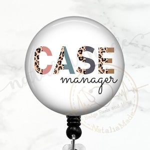 Case Manager Badge Reel, Retractable  Badge Holder, Nurse Case Manager Badge Reel, Breakaway Lanyard, Heavy Duty Badge Reel, Carabiner