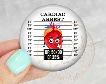 Interchangeable Badge Topper 1.75" - Cardiac Arrest Cardiology Telemetry Swappable ID Badge Topper, Reel Accessories