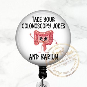 Funny GI Badge Reel -  Retractable Badge Holder, GI Nurse Badge Clip, Gastroenterology Gastroenterologist  Doctor Gift, Intestines Badge