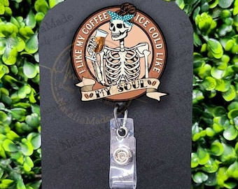 Cold Like My Soul Skeleton  Retractable Badge Reel, Funny Nurse Badge Holder, Radiology XRay Badge, Nursing Student Gift, Nurse Gift