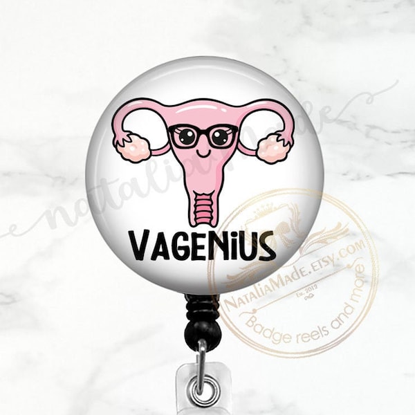 Vagenius Funny Gynecologist OBGYN OB Nurse Badge Reel  Retractable Badge Clip, Obstetrics Labor and Delivery Nurse Gift, Womens Health