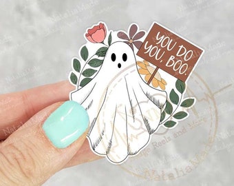 Cute Ghost Acrylic Interchangeable Badge Reel Topper - You Do You Boo Funny Halloween Swappable ID Badge Topper, Reel Accessories