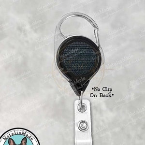 Interchangeable Badge Reel Base - Retractable Carabiner Clip