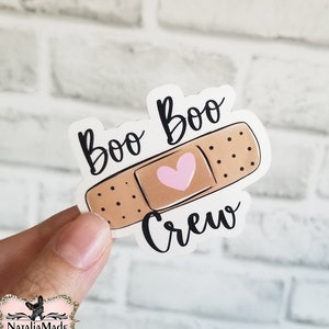 Boo Boo Crew Waterproof Vinyl Sticker -  2.5" x 2" - Laptop Water Bottle Sticker - Medical Stickers