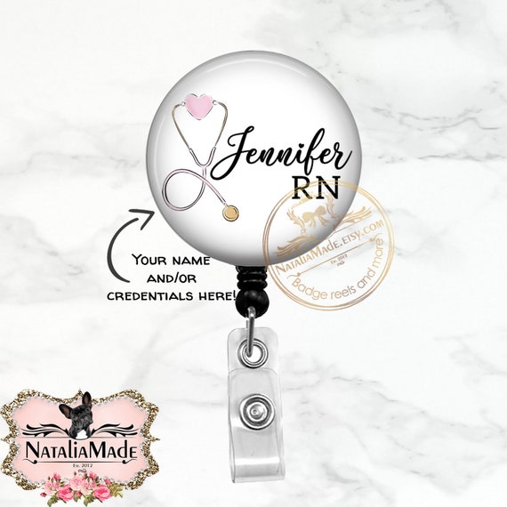 Buy Personalized Watercolor Stethoscope Badge Reel Retractable