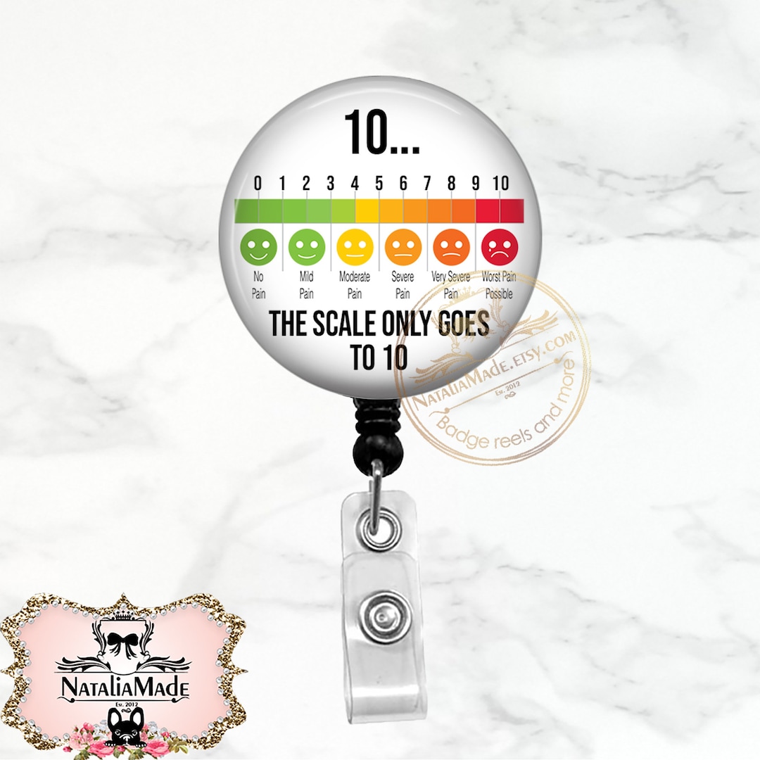 Funny Pain Scale Badge Reel Retractable Badge Holder Clip