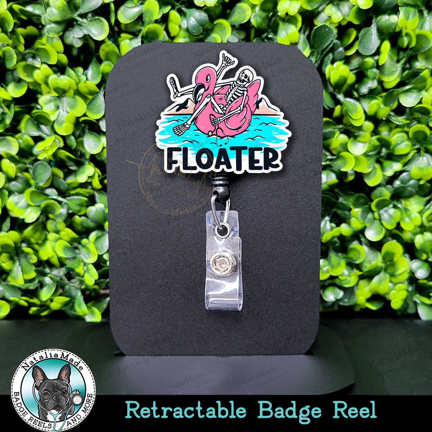 Floating Badge Float Nurse Float Pool Retractable Badge Reel - Funny Skeleton Badge ...