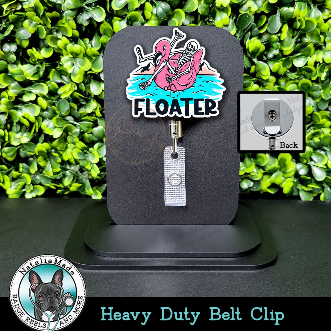Float Nurse Float Pool Retractable Badge Reel - Funny Skeleton Badge ...