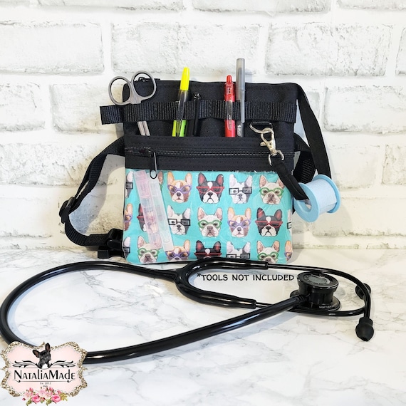 French Bulldog Nurse Fanny Pack, Hip Organizer Bag, Nurse Purse, Vet Tech Hip Pack, Nursing Waist Bag, Medical Tool Belt, Nurse Work Bag