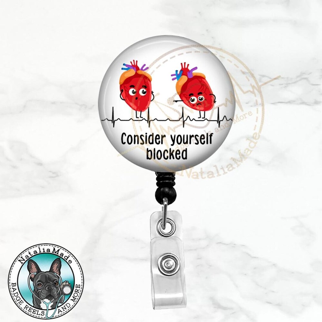 Funny Cardiology Badge Reel, EKG Heart Block Badge Holder, Cath Lab