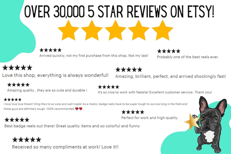 a picture of a dog with five stars on it