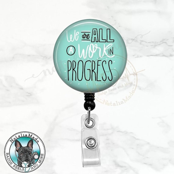Work in Progress Badge Reel, Retractable Badge Holder, Mental Health Badge  Clip, Social Worker Lanyard, Carabiner, Stethoscope Tag -  UK