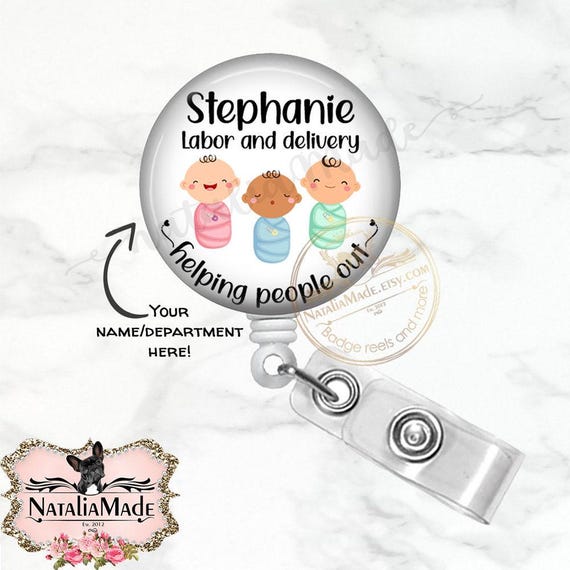 Personalized Obstetrics OB Nurse Badge Reel  Retractable ID Badge Holder, Labor and Delivery Name Badge , OBGYN Name Badge, L&D Gifts