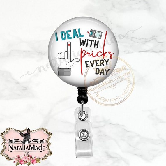 I Deal With Pricks Retractable Badge Reel, Funny Nurse RN Badge Holder, PCT  Badge Clip, CNA Badge Holder, Lanyard, Carabiner -  Denmark