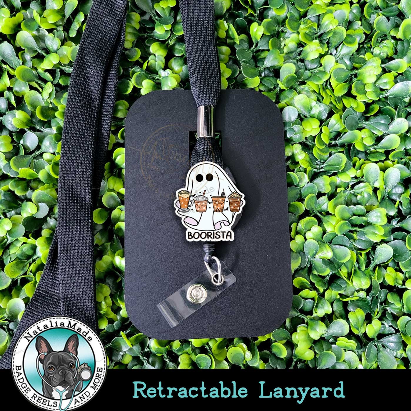 Boorista Retractable Badge Reel Cute Ghost Coffee Badge Holder, ID Badge  Clip Halloween Heavy Duty Reel, Lanyard, Medical Badges 