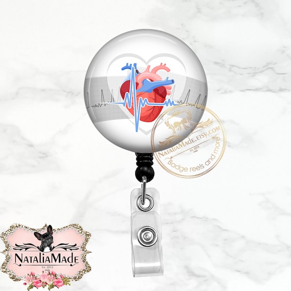 EKG Cardiology Badge Reel, Anatomical Heart Badge Holder, Cath EP Lab Badge  Clip, Telemetry, Cardiology Carabiner, Lanyard, Stethoscope -  Finland