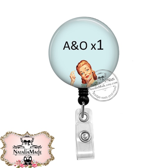 A&O X1 Badge Reel Retractable Badge Holder Funny Nurse Badge