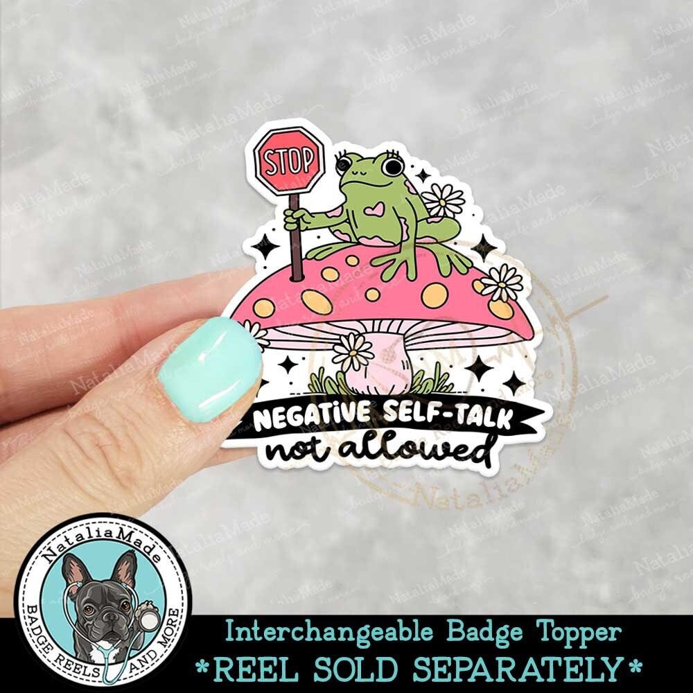 Interchangeable Badge Reel Topper Cute Frog Motivational Acrylic