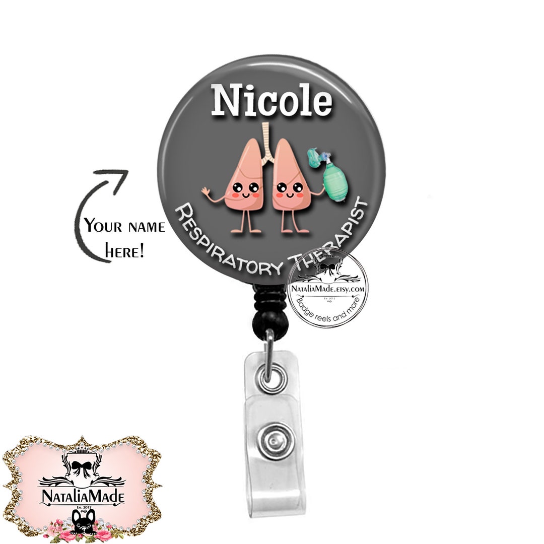 Personalized Respiratory Therapist Badge Holder Retractable Badge Reel