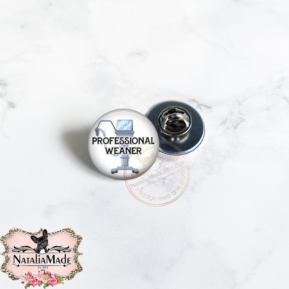 Small ID Badge Pin, 1 Professional Weaner Respiratory Therapist Lapel Pin,  Funny RT Badge Pins, Cute Respiratory Therapy Gift, Lanyard Pin -   Sweden