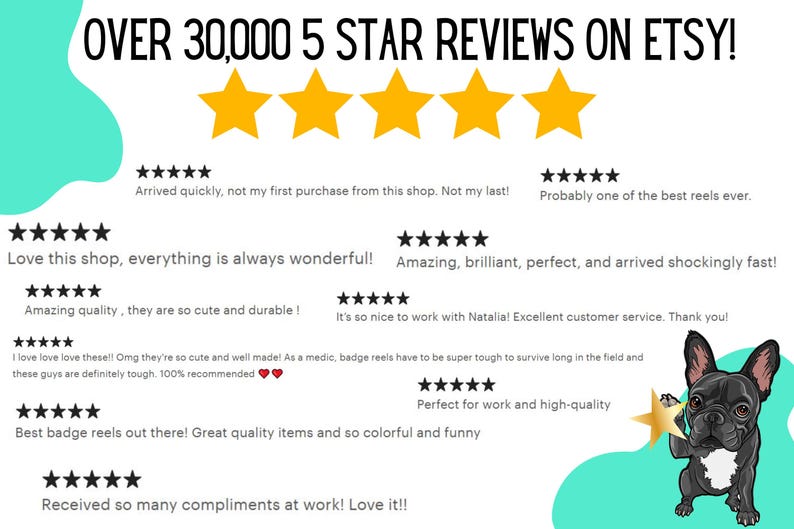 a picture of a dog with five stars on it