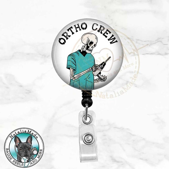 Otho Crew Badge Reel Retractable Badge Holder Orthopedic Breakaway Lanyard  Carabiner Stethoscope Name Tag ID Card Clip 