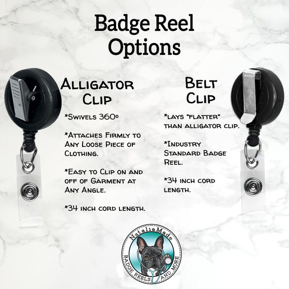 Interchangeable Badge Reel Base - Daisy Decorative Beaded Badge Clip - Alligator Clip or Belt Clip
