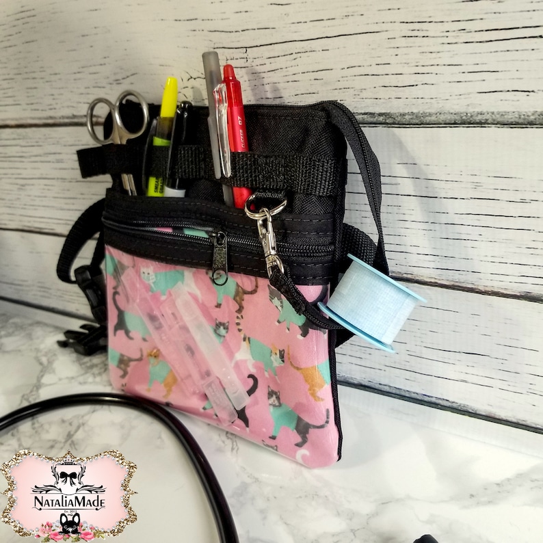 Pink Cats in Scrubs Nurse Hip Organizer Bag - Nurse Bag - Nurse Fanny Pack - Vet Tech Organizer Bag - Medical Tool Belt - Nurse Gift - CNA image 8