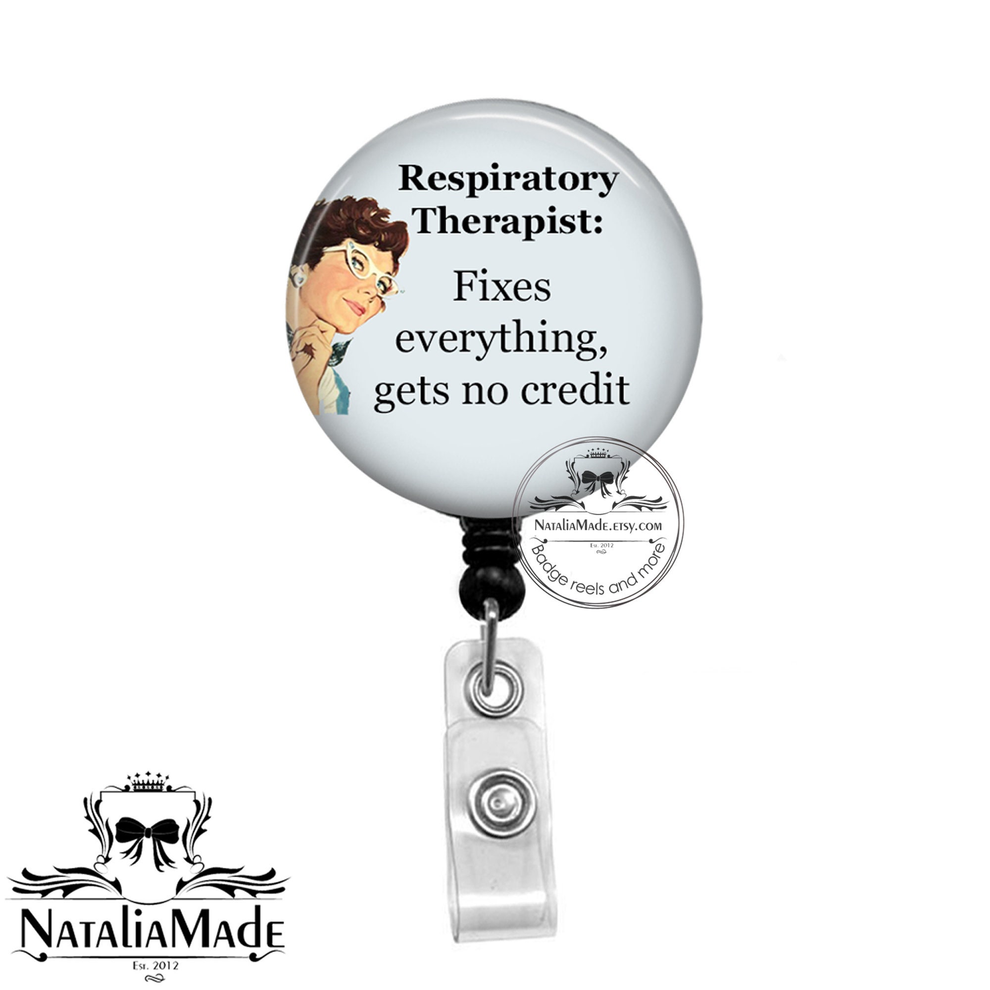 Respiratory Therapist Badge Reel Retractable Badge Holder RT Badge