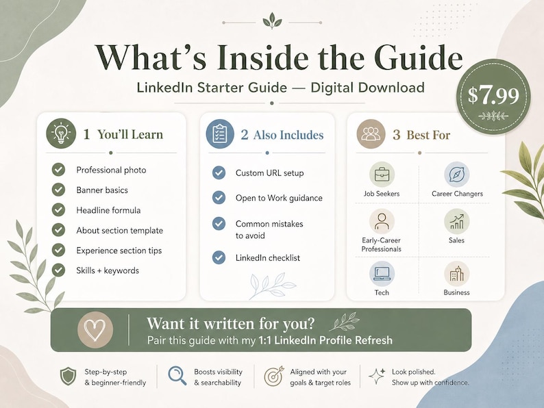 Linkedin Starter Guide | Step-by-step Linkedin Profile Setup - Etsy