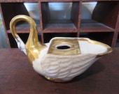 M. Imp de Sevres Porcelaine Gilded Swan Inkwell, circa 1800 France