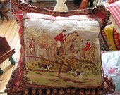 20 quot x 20 quot Vintage Fox Hunt Needlepoint Petit Point