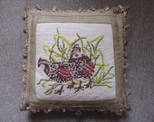 18 quot x 18 quot Vintage Ruffed Grouse Needlepoint Pillow