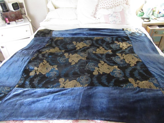 Antique  Shawl... Silk Velvet and Silk Brocade ..… - image 1