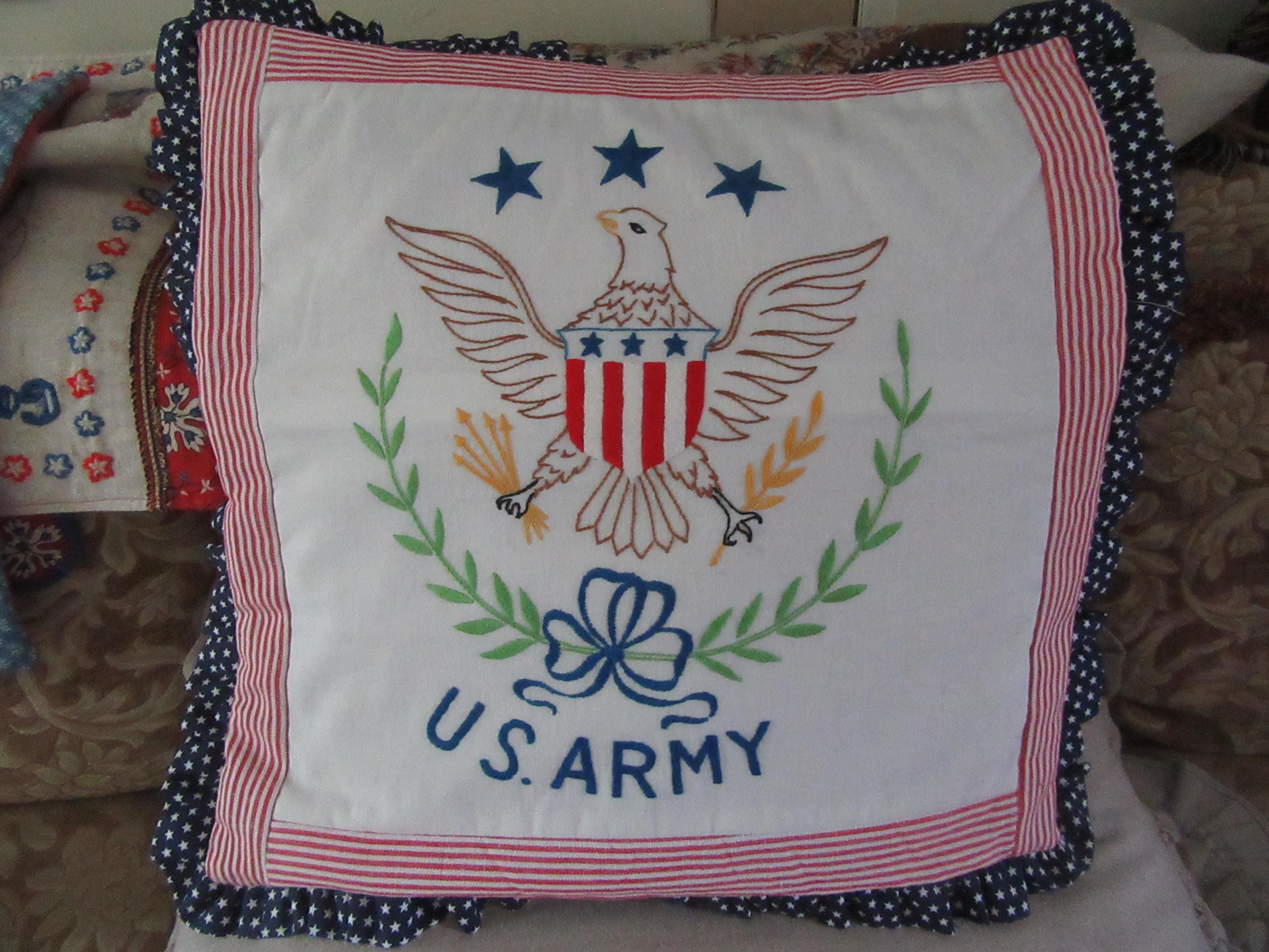Vintage Army Pillow - Etsy