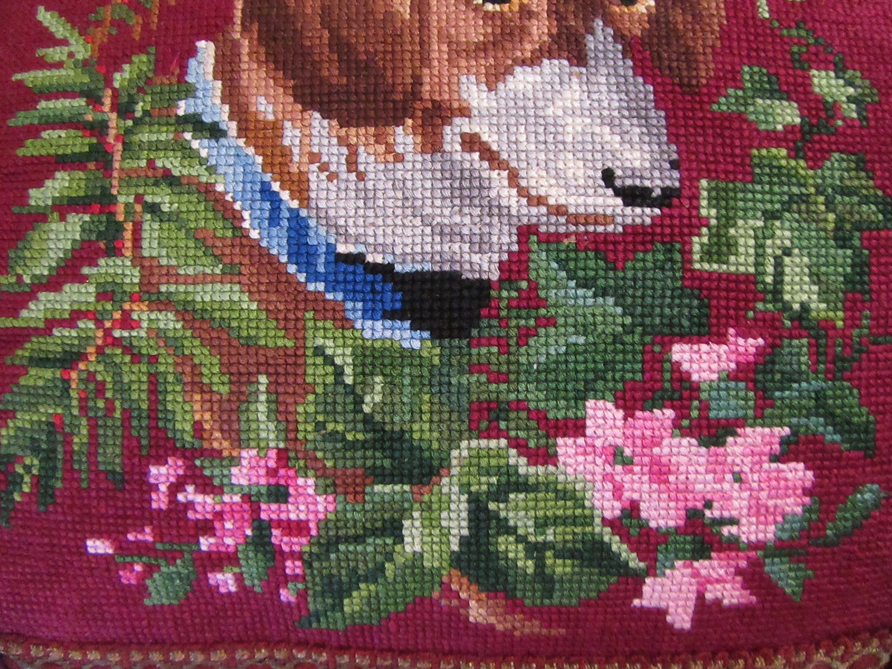 Antique Cavalier King Charles Needlepoint Pillow... 16' X 22' Etsy
